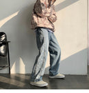 Retro Jeans Ins Men and Women Stitching Cashew Jean