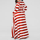 Loose Women’s Dress Plus Size Striped Woman’s Casual Wear