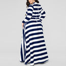 Loose Women’s Dress Plus Size Striped Woman’s Casual Wear