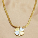 Lxalry 18K Gold Plated Double Luck Necklace for Women