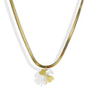 Lxalry 18K Gold Plated Double Luck Necklace for Women