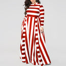 Loose Women’s Dress Plus Size Striped Woman’s Casual Wear