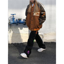 Letter Embroidery Personality All-match Black Jean