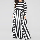 Loose Women’s Dress Plus Size Striped Woman’s Casual Wear