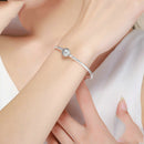S925 Sterling Silver Star Bangle Bracelet - Fashion Jewelry