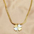Lxalry 18K Gold Plated Double Luck Necklace for Women