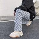 Full Print Jeans Men's Straight Trousers