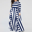 Loose Women’s Dress Plus Size Striped Woman’s Casual Wear