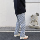 Full Print Jeans Men's Straight Trousers